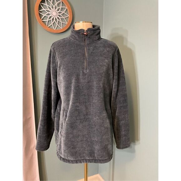 32 Degrees Heat Womens Mock Neck Fleece 1/4 Zip Pullover Sweater Teal Large NWOT - Picture 9 of 13